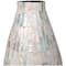 19" White Mother of Pearl Handmade Mosaic Inspired Vase with Pastel Blue & Pink Accents